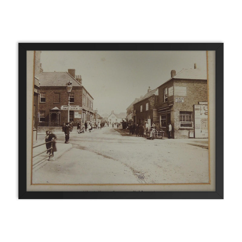 Bow Corner in Bridgwater, Somerset, UK, 1901 framed print on a plain backdrop in size 18