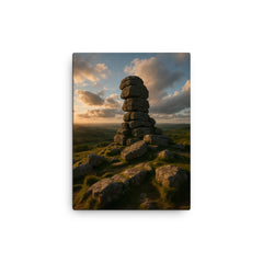 Bowerman's Nose Dartmoor England canvas print on a plain backdrop in size 12"x16".