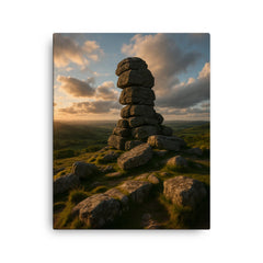 Bowerman's Nose Dartmoor England canvas print on a plain backdrop in size 16"x20".