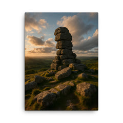 Bowerman's Nose Dartmoor England canvas print on a plain backdrop in size 18"x24".
