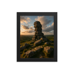 Bowerman's Nose Dartmoor England framed print on a plain backdrop in size 8"x10".