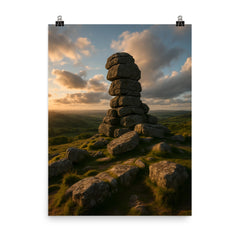 Bowerman's Nose Dartmoor England poster on a plain backdrop in size 8"x10".