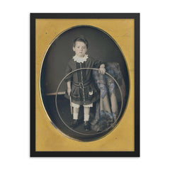 Boy with Hoop, 1857 framed print on a plain backdrop in size 18"x24".