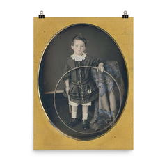 Boy with Hoop, 1857 poster on a plain backdrop in size 8"x10".