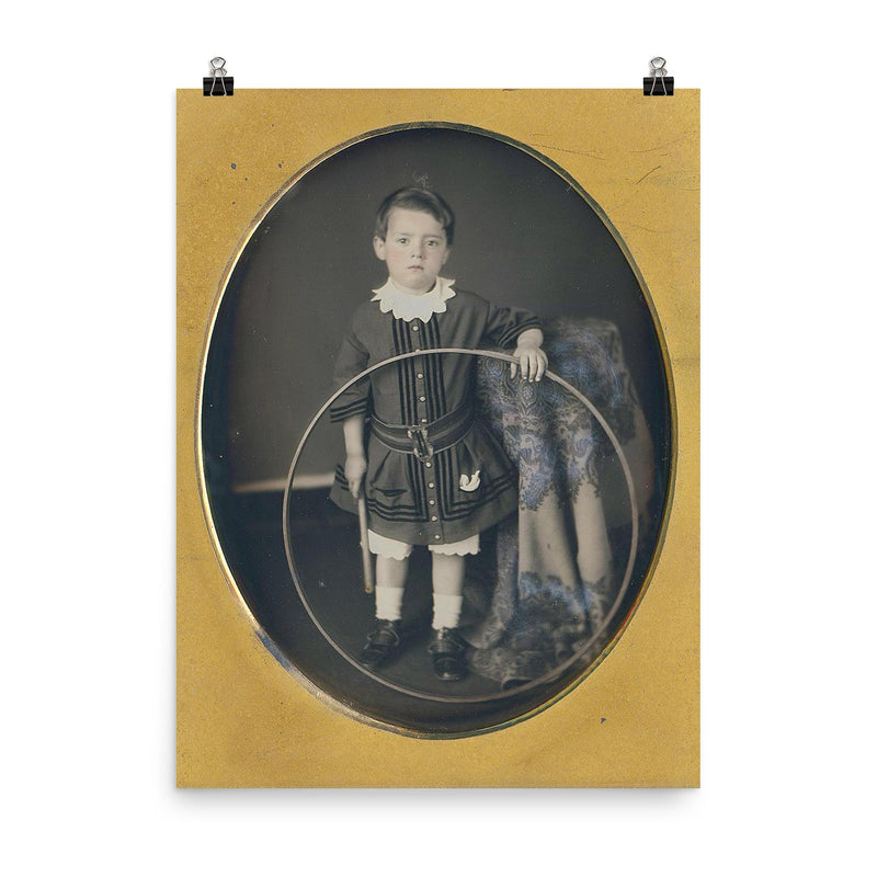Boy with Hoop, 1857 poster on a plain backdrop in size 8