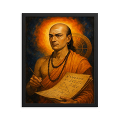 Brahmagupta framed print on a plain backdrop in size 16"x20".