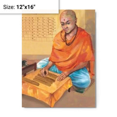 Brahmagupta metal print on a plain backdrop in size 12"x16".