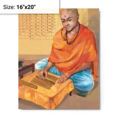 Brahmagupta metal print on a plain backdrop in size 16"x20".