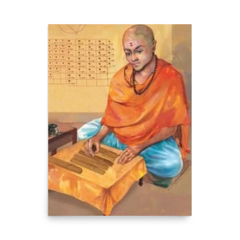 Brahmagupta poster on a plain backdrop in size 18