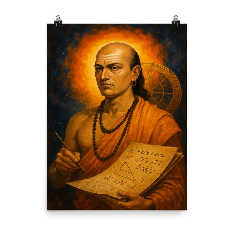 Brahmagupta poster on a plain backdrop in size 8
