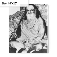 Brahmananda Saraswati metal print on a plain backdrop in size 16"x20".