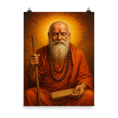 Brahmananda Saraswati poster on a plain backdrop in size 8"x10".