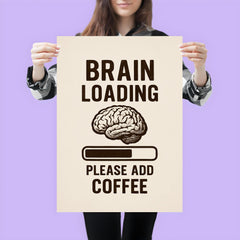 Brain loading please add coffee poster 3