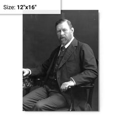 Bram Stoker metal print on a plain backdrop in size 12"x16".