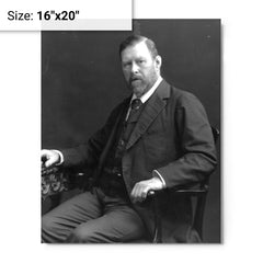 Bram Stoker metal print on a plain backdrop in size 16"x20".