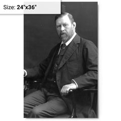 Bram Stoker metal print on a plain backdrop in size 24"x36".