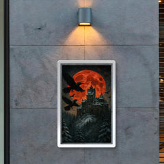 Bran Castle winter ravens and blood moon poster 2
