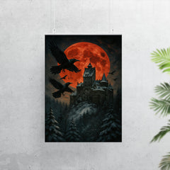 Bran Castle winter ravens and blood moon poster 7