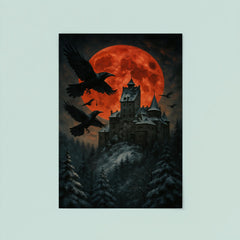 Bran Castle winter ravens and blood moon poster 8
