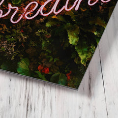Breathe - Neon Sign metal print mockup