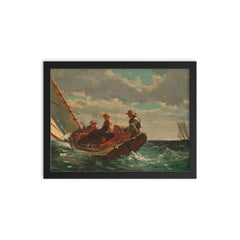 Breezing Up, or A Fair Wind by Winslow Homer framed print on a plain backdrop in size 12"x16".