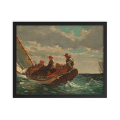 Breezing Up, or A Fair Wind by Winslow Homer framed print on a plain backdrop in size 16"x20".
