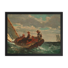 Breezing Up, or A Fair Wind by Winslow Homer framed print on a plain backdrop in size 18"x24".