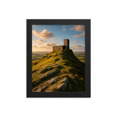 Brent Tor St Michael de Rupe England framed print on a plain backdrop in size 8"x10".