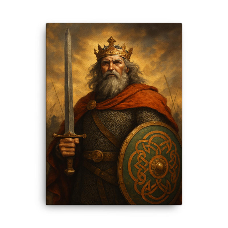 Brian Boru canvas print on a plain backdrop in size 18