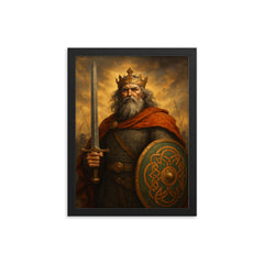 Brian Boru framed print on a plain backdrop in size 12"x16".