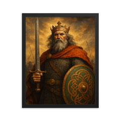 Brian Boru framed print on a plain backdrop in size 16"x20".