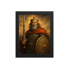 Brian Boru framed print on a plain backdrop in size 8"x10".