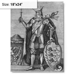 Brian Boru metal print on a plain backdrop in size 18"x24".