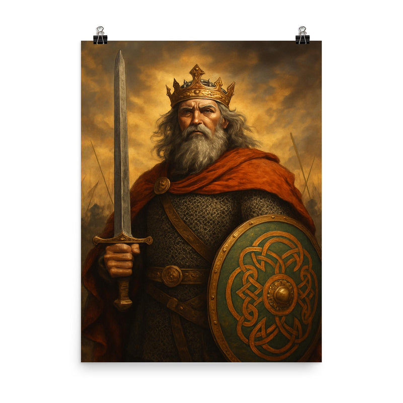 Brian Boru poster on a plain backdrop in size 8
