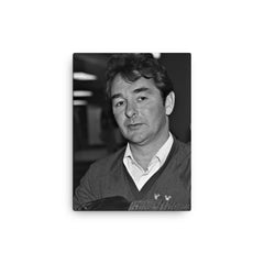 Brian Clough canvas print on a plain backdrop in size 12"x16".