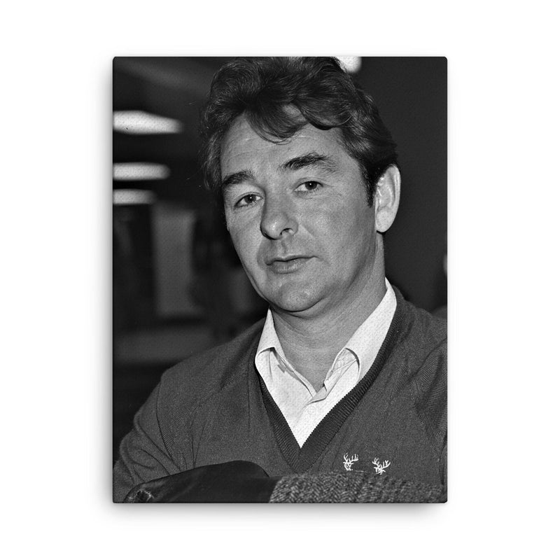 Brian Clough canvas print on a plain backdrop in size 18