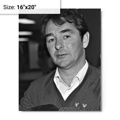 Brian Clough metal print on a plain backdrop in size 16"x20".
