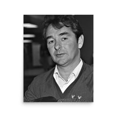 Brian Clough poster on a plain backdrop in size 16"x20".