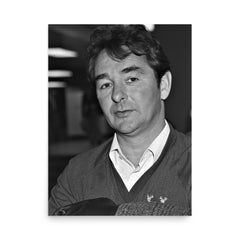 Brian Clough poster on a plain backdrop in size 18"x24".