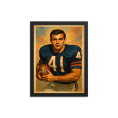 Brian Piccolo framed print on a plain backdrop in size 12"x16".