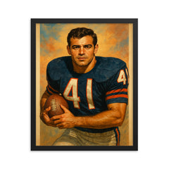 Brian Piccolo framed print on a plain backdrop in size 16"x20".