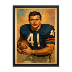 Brian Piccolo framed print on a plain backdrop in size 18"x24".