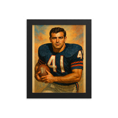 Brian Piccolo framed print on a plain backdrop in size 8"x10".