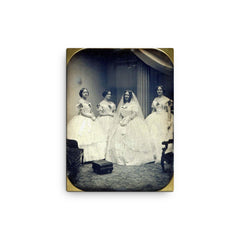 Bridal Party, 1851 canvas print on a plain backdrop in size 12"x16".