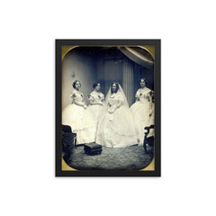 Bridal Party, 1851 framed print on a plain backdrop in size 12"x16".