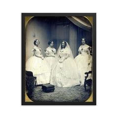 Bridal Party, 1851 framed print on a plain backdrop in size 16"x20".