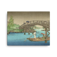 Bridge in Rainy Season by Koho Shoda canvas print on a plain backdrop in size 16"x20".