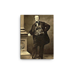 Brigham Young canvas print on a plain backdrop in size 12"x16".