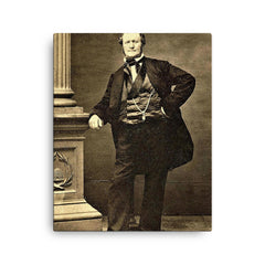 Brigham Young canvas print on a plain backdrop in size 16"x20".