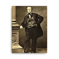 Brigham Young canvas print on a plain backdrop in size 18"x24".